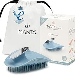 MANTA Mirror Anti Breakage Hairbrush Travel Brush, Gentle Wet & Dry Detangling Brush With Scalp Massager For Women, Blue-image-9