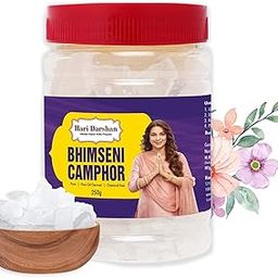 Hari Darshan Bhimseni Camphor 250g | Pure & Natural Bhimseni Camphor for Pooja, Havan, Meditation, Room Freshener | Camphor for Home Purification, Aromatherapy & Skin Care | Kapoor Kapur Kappuram-14