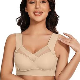 Women Nylon Spandex Seamless Mesh Lace Bras for Women Wirefree Comfortable Padded Lift Push Up Thin Soft Sexy Back Smoothing Bra Pullover Bras-image-12