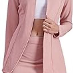 Women's Co-ords Set|Lycra V-Neck Solid Co-ords Set|Blazer & Skirt Co-ords Set|Two Piece Co-ord Set|Formal Blazer Set for Women-image-36