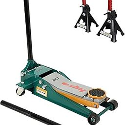 HYCO Casper 4 Ton Capacity Double Piston Trolley Jack for Low Floor Cars with Hyco Jack Stands Pair-image-47