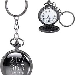 Antique Pocket Watch with Valentine 24/7 Design, Black.-image-82
