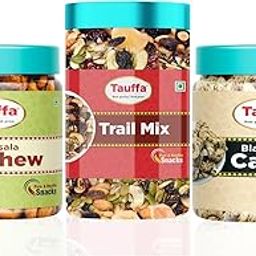 Tauffa Cashew Trail Trio | Masala Cashew (250g) + Trail Mix (500g) + Black Pepper Cashew (250g) | Healthy & Crunchy Snack Combo for Guilt-Free Munching| Pack Of 3-image-42