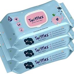 Twittles 99% Pure Water Soft Cleansing Baby Wipes With Lid | Enriched with Aloe Vera, Almond Oil, Daisy & Vitamin E | Rash & Germ Protection | Alcohol Free | 80wipes*3 Pack-image-67