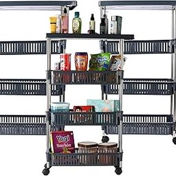 Homestic Pack of 3 Storage Rack with Wheels | Slim 4-Layer Storage Organizer Rack | Multipurpose Storage Rack for Home-Office-Hospital | Kitchen Spice Rack | Cutlery Kitchen Rack | Grey-image-62