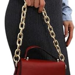 BARBUDDY Gold Chunky Purse Replacement Chains with Buckles Paper Clip Chain for Handbag Bag Shouder Handle Strap Chain DIY Purse Decoration Accessories Heavy (60 CM,COLOR-GOLD)-image-56