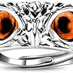 Owl Eye Ring Athena's Lucky Ring For Women Men Vintage Fashion Creative Jewelry Best Gift (ORANGE)-image-93