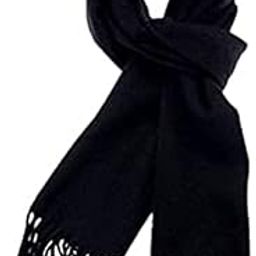Unisex Stripped New Woollen New SolId Black Muffler (Multicolour)-14