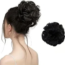 d-divine Women's and Girl's Synthetic Hair Bun Extension (Pack of 1, Black)-picture-27