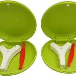 Dentosmile Slim Aligner Case/Aligner and Retainer Case/Dental Orthodontic Retainer Box - Citrus Green Colour with (1 Y-Type Chewies and 1 Retriever with Cotton Bag Carry Case)-image-3