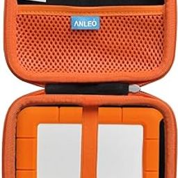 Anleo Hard Travel Case for LaCie Rugged Mini 2TB/ 1TB/ 3TB/ 4TB/ 5TB External Hard Drive Portable (Black+Inner Orange)-picture-1