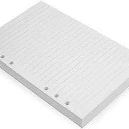 A5 6-Ring Binder Planner Inserts - 8 1/4 x 5 5/8" - Thick Cream Color Lined 120 gsm Loose Leaf A5 Paper Refills Compatible with Filofax, 6 Hole, 100 Sheets, 200 Lined Pages-picture-5