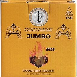 COCOYAYA Jumbo Coconut Charcoal for Hookah 1KG (64 Pcs)-31