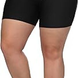 Plus Size Swim Bottoms for Women High Waisted Tankini Shorts Black 3X-image-62