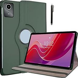 ProElite Cover for Lenovo Tab M11 11 inch Case Cover, 360 Rotatable Smart Flip Case Cover for Lenovo Tab M11 11 inch Tablet with Stylus Pen, Dark Green-0