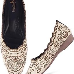 FROH FEET Women’s Jutti Embroidered Slip-On Ethnic Ballet Flats Shoes for Casual Long Outing-image-36