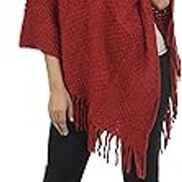 Women's & Girls' Woolen Turtle Neck Poncho for Winter - Cozy, Stylish, Elbow Length Sleeve Winter Outerwear, Soft & Warm Poncho Shawl, Ideal for Chilly Days, Perfect for Casual-image-45