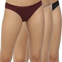 shyygl Women Pure Cotton Panty Bikini Panties Soft Comfortable Moisture absorbant Low Rise fit Solid Color Model SC 908 (Pack of 3)-picture-26