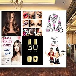Beauty Parlour Ladies Parlour Nail Art Hair Colour Family Salon Wall Decoration Poster Glowing Sticker 18x12 Inc Waterproof|Oil Proof| Look Like a New Every Day-image-59