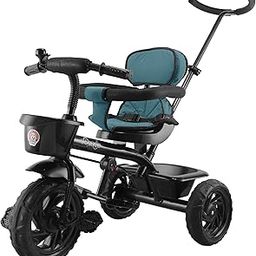 Maple Grand Kids|Baby Trike|Tricycle with Safety Guardrail for Kids|Boys|Girls|Cycle for Kids 1-4 Years TZ-531 (Black & Green)-25