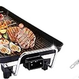 1500W Outdoor Indoor Griddle, Large Barbecue Hot Plate Electric Camping Teppanyaki, Non-stick Electric BBQ Grill Easy Clean Smokeless Griddle With BBQ Stick And Brush Set,48x27.5 cm-28