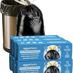 Amazon Basics Multipurpose Drawstring Garbage Bags |Extra Large | 48 Bags | 8 Bags x Pack of 6 | Heavy Duty Garbage Bag | Jasmine Fragrant Garbage Bag | Odour Control | No Tear Removal-picture-2