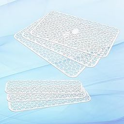 Kuber Industries PVC Fridge Mat with Fridge Rectangular Door Tray Mat 6 Pcs, White-12
