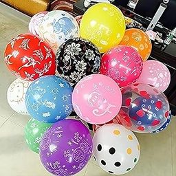 GRAND SHOP Beautiful Printed Latex Toy Balloons Pack of 50 Pcs-image-37