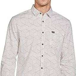 the indian garage co Men Cotton Regular Fit Geometric Printed Full Sleeves Spread Collar Casual Shirt-picture-14