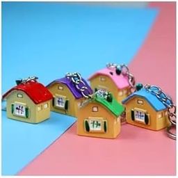 House Shaped Silicone Keychain with Metal Hook, 3D Design, 3-Pack, Perfect for Bags and Cars-51