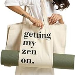 true Browns Off White Tote Yoga Bag | Designed for Yoga Equipmets | Easy to Carry Yoga Mat | Stylish Breathable and Easy to Carry (Large, Side Bag)-image-4