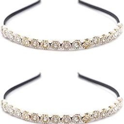 2 Pieces one Layer Rhinestone Headbands for Women & Girls Crystal Hair Hoop Wedding Party Crown Tiara Pearl Hair bands Elegant Wedding Hair Accessories-image-7