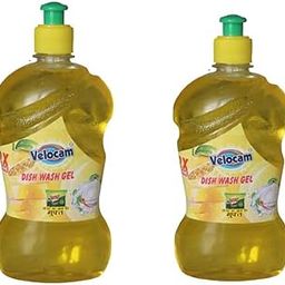 Velocam Dish Wash Gel, Liquid Dishwashing Detergent Refill Pouch | Tough Grease Removal with Toxic Free Ingredients | Controls Odour with No Residue & Active Salts 1 LTR PACK OF 2-image-97
