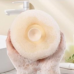 ABTER Round Loofah for Bathing Sponge with Soft Silicone Massager And Scrubber for All Type of Skin of Men, Women, Babies, Kids Exfoliating Bath Shower Sponge (Lofah) PPK24X9-picture-18