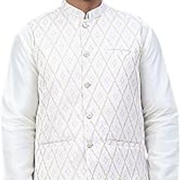 Men's Embossed Silk Blend Nehru Jacket-12