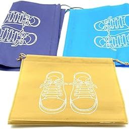 Beach Shoes Storage Closet Organizer Non-Woven Travel Portable Waterproof Pocket Clothing Classified Hanging Bag Shoe Bag Luggage (3 PC)-image-15