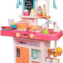 PUREjoy Kitchen Play Set for Kids | Interactive Cooking Toy with Realistic Features, Water Sink, Smoke, Lights & Play Accessories| 42 Pcs | Toys for Girls | Activity Toys for Kids | Pretend Play Set-image-51