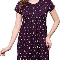 TIGYWIGY Women's Cotton Printed Knee Length Maternity/Feeding/Nursing Nighty-image-14