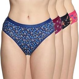 Women's High Coverage Outer Elastic Hipster Panties - Super Combed Cotton Elastane Stretch, Mid Waist, StayFresh Treatment, Pack of 4 (Colors & Prints May Vary)-image-22