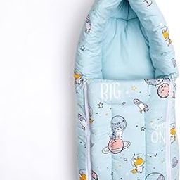 Haus & Kinder 3 in 1 Baby Sleeping Bag & Carry Nest | Cotton Bedding Set for Infants & New Born Baby | Portable/Travel & Skin Friendly | 0-3 Months (Spacewalk)-13
