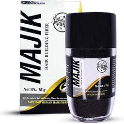 Majik Human Hair Fibers Fill In Thinning and Fine Hair for an Instantly Fuller for Women and Men Premium Hair Building Formulation with Hold Spray and Optimizer Comb (18 Gram Black)-6