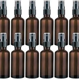 Velpacs 30ml Amber Glass Bottle with Premium Fine Mist Spray Pump | Refillable, Reusable | Face Mist Spray Glass Bottles | Leak Proof Spray Pump for Blends, Aromatic Water (Pack of 12)-51