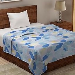 MORADO Glace Cotton Single Bed Quilt Cover/Duvet Cover/Rajai Cover/Blanket Cover with Zipper (60X90 Inches, Blue White)-image-69