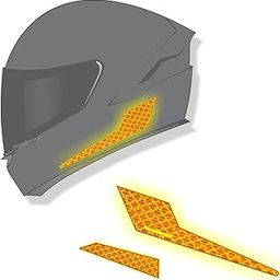 Piston Graphics Helmet Reflective Stickers Safety High Reflect in Night in Yellow Color Bikers-24