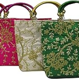Trendy Potli Bags for Return Gifts for Ladies Menhadi_Haldi, Wedding, Sangeet, Engagement, Pooja, Party Favor Bags (Set Of 12 Pcs) Multicolour-image-10
