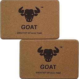 GOAT Cork Yoga Block Set of 2, High Density Premium Cork Material, Odour Resistant, Soft Surface for Support & performance, Non-Slip, Lightweight Exercise Cork Yoga Brick for Women & Men-83