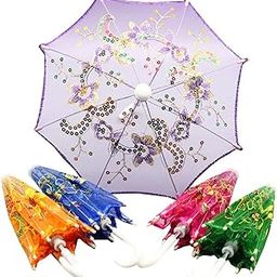 INFISPACE Kid's Fancy Mini Umbrella for Doll House Accessories & Birthday Decor (Random Colors, 22 cm)-image-36