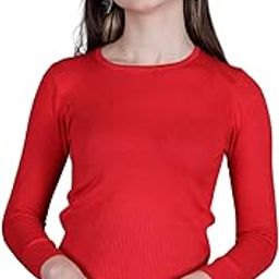 Women�s/Girls Ethnic Woolen Full Sleeve Top - Slim Fit Stretchable Stylish Thermal Wear| Round Neck Woolen Blouse| Thermal wear for Cold Weather-53