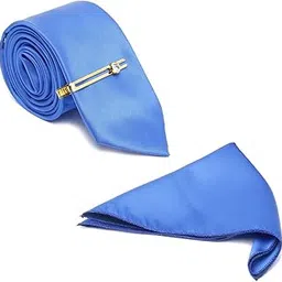 louis stitch Mens Solid Blue Luxury Italian Silk Necktie Set With Pocket Square (Prague_TE) (LS-TEGP-PL-BU01)-picture-18