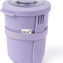 Amuse Cereal Cup To Go Children | As Yoghurt Cup To Go, Cereal Cup Tylla Duo Bowl Set 150 ml + 450 ml for Nursery | Dishwasher Safe Food Storage Containers with Lid Airtight | Lavender-31